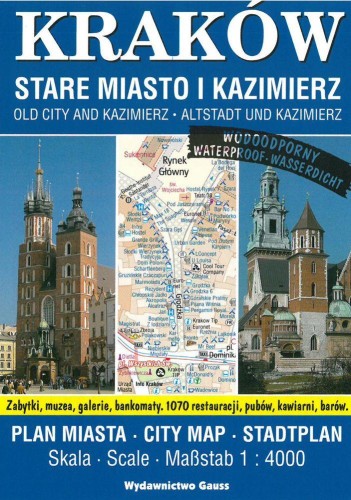 Plan miasta. Kraków, Stare Miasto i Kazimierz...
