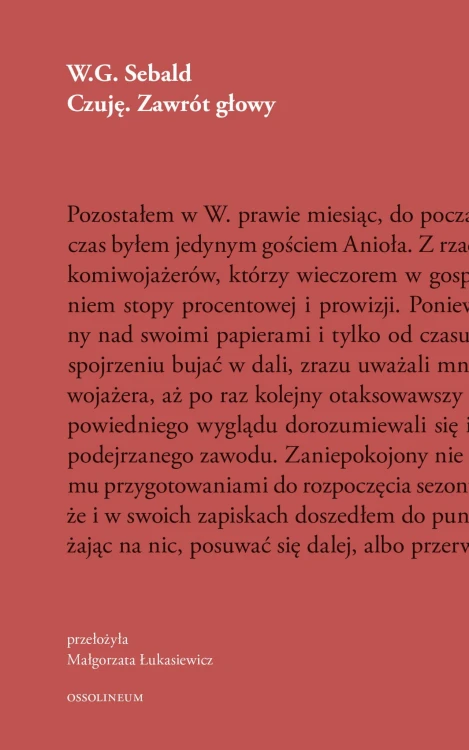 Czuję. Zawrót głowy Sebald, W.G. Sebald
